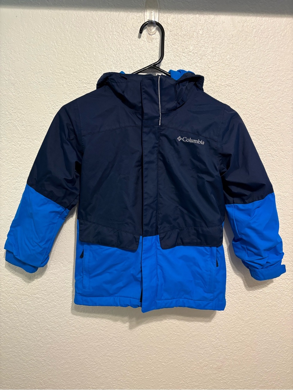 Columbia Kids' Two-Tone Blue Zip Up Hooded Jacket Size XS 6/7